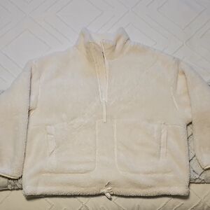All In Motion Cozy White Fleece Pullover Size L